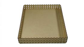 Bandeja Pérolas Retangular 25x30x5cm Lisa - MDF a Laser para Decoração Bandeja Pérolas Retangular 25x30x5cm Lisa - MDF a Laser para Decoração