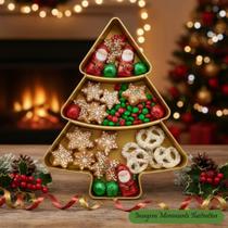 Bandeja Petisqueira - Árvore de Natal - Dourada - Valor Unitário