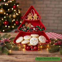 Bandeja Petisqueira - Árvore de Natal - Vermelho - Valor Unitário