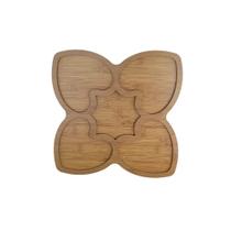 Bandeja Petisqueira De Madeira Com Divisórias MDF - Trevo 5 Divisórias