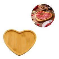 Bandeja Petisqueira de Madeira Coração Decorativa P/ Servir 24cm Bandeja Petisqueira de Madeira Coração Decorativa P/ Servir 24cm