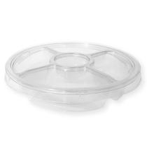 Bandeja Petisqueira Plástica Multisuo 4 Divisórias com Tampa G540 Copoplast Pacote Com 10 Unidades