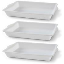 Bandeja Plástica 2,4 Litros Multiuso Retangular Branca Reforçada Para Carnes Legumes Frutas e Alimentos