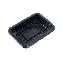 Bandeja Plástica Preta 600ml 20x14x3,5cm - 10 Unidades
