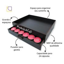 Bandeja Porta 24 Capsulas Cantinho do Cafe Dolce Gusto 3 Corações Três Corações Mdf