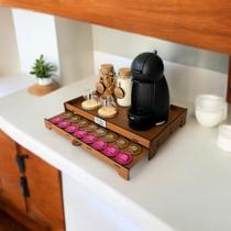 Bandeja Porta 40 Cápsulas de Café Porta Máquina Xícaras Decorativa Marrom Caramelo Bandeja Porta 40 Cápsulas de Café Porta Máquina Xícaras Decorativa Marrom Caramelo