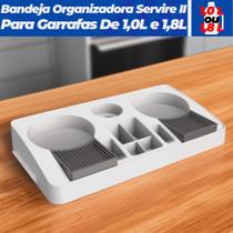 Bandeja Porta Café Portátil Para 2 Garrafas Copos E Sachês