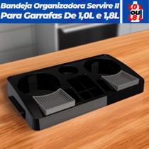 Bandeja Porta Café Portátil Para 2 Garrafas Copos E Sachês