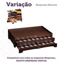 Bandeja porta capsula cantinho do café grande mdf reforçado com 2 gavetas organizador apoio xicara chá cafeteira