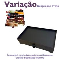 Bandeja porta capsula grande com 2 gavetas suporte aparador servir apoio café chá