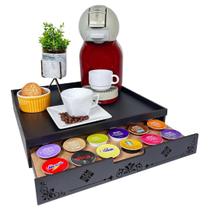 Bandeja Porta Cápsulas 41x40 Dolce Gusto Preto 36 Unidades