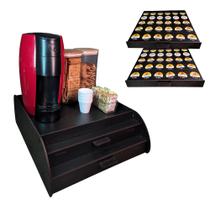 Bandeja Porta Cápsulas MDF Preto 60 Cápsulas Três Corações Design Arredondado Moderno e Elegante Bandeja Porta Cápsulas MDF Preto 60 Cápsulas Três Corações Design Arredondado Moderno e Elegante
