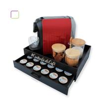 Bandeja Porta Cápsulas Três Corações Decoração Cantinho do Café com Suporte para Xícara e Cafeteira