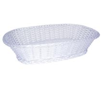 Bandeja Porta Pão Decorativa Trançada Oval Cristal Grande