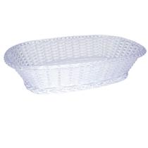 Bandeja Porta Pão Decorativa Trançada Oval Cristal Grande - Keita