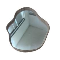 Bandeja Prateleira Expositor Adnet Formato Orgânico Em Espelho Com Borda De Couro + Pés Reguláveis Bandeja Prateleira Expositor Adnet Formato Orgânico Em Espelho Com Borda De Couro + Pés Reguláveis