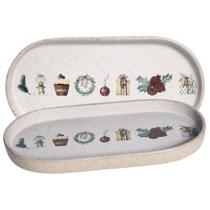 Bandeja Prato Natal Oval Pequena Terra Yang Joy 2,5x12,5x26cm Silveira Bandeja Prato Natal Oval Pequena Terra Yang Joy 2,5x12,5x26cm Silveira