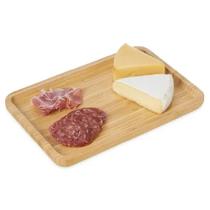 Bandeja Prato Retangular Bambú p/ Servir Petiscos 24cm