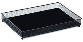 Bandeja Preta em Metal com Vidro Preto 28x18cm - Mart Bandeja Preta em Metal com Vidro Preto 28x18cm - Mart