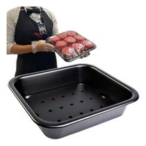 Bandeja Preta Para Açougue Tamanho 32x28x7cm Organizadora para Freezer Balcão Bandeja Preta Para Açougue Tamanho 32x28x7cm Organizadora para Freezer Balcão