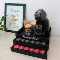 Bandeja Preta Porta Cápsulas Café 2 Gavetas Organizadora Dolce Gusto