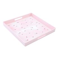 Bandeja Quadrada 35 cm Decorativa Rosa para Alimento e Organização Quarto Banheiro Lavabo Cozinha - Cromus