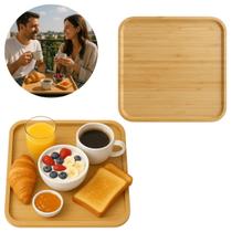 Bandeja Quadrada Bambu 25cm Ideal P/ Servir e Decorar