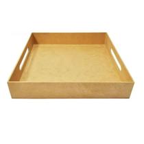Bandeja Quadrada Com Alca Lateral 29X29X5 Mdf Madeira Marpax