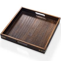 Bandeja Quadrada de Madeira Yangbaga 32x32 cm com Alças Bandeja Quadrada de Madeira Yangbaga 32x32 cm com Alças