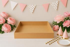 Bandeja Quadrada Lisa 30x30x5 Kit 3 Unidades Mdf Madeira