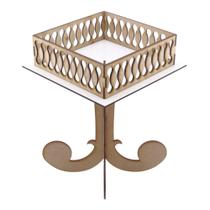 Bandeja Quadrada Pedestal Alta Linha Premium - Mdf Branco Bandeja Quadrada Pedestal Alta Linha Premium - Mdf Branco