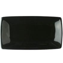 Bandeja Rasa Preto Oriental 22cm Porcelana Germer Prato Para Sushi e Sashimi