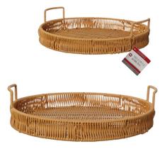 Bandeja Rattan C/ Alça Autumn Hauskraft 35 Cm P/ Servir Bandeja Rattan C/ Alça Autumn Hauskraft 35 Cm P/ Servir