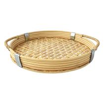 Bandeja Rattan Redonda 35cm Alça Servir Decorar Mesa Posta Bandeja Rattan Redonda 35cm Alça Servir Decorar Mesa Posta