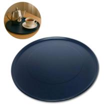 Bandeja Redonda 33cm Metal Preto para Servir Multiuso Decorativa Café Bar Cozinha Sala Resistente Elegante