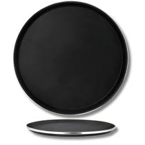 Bandeja Redonda Antiderrapante De Plástico Borda Aço Inox Para Bar Restaurante Garçom 40cm Uny Home Bandeja Redonda Antiderrapante De Plástico Borda Aço Inox Para Bar Restaurante Garçom 40cm Uny Home