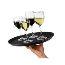 Bandeja Redonda Antiderrapante Preta 40cm Restaurante Garçom