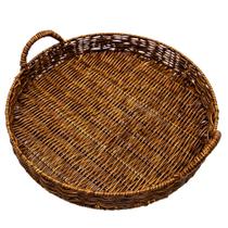 BANDEJA REDONDA COM ALÇA DE PLASTICO RATTAN 38cm LYOR BANDEJA REDONDA COM ALÇA DE PLASTICO RATTAN 38cm LYOR
