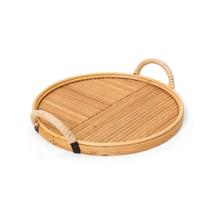 Bandeja Redonda Com Alça Em Rattan 35Cm - Copa & Cia