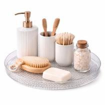 Bandeja Redonda de Luxo Decorativa Multiuso Flexível 30cm Bandeja Redonda de Luxo Decorativa Multiuso Flexível 30cm