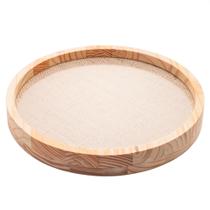 Bandeja Redonda de Madeira com Sisal Pinus 34cm - Woodart