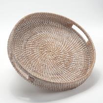 Bandeja Redonda de Rattan DECRAFTS 30x6 cm Branca Bandeja Redonda de Rattan DECRAFTS 30x6 cm Branca