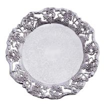 Bandeja Redonda em SilverPlate com Pé diametro 25cm Dm Brasil