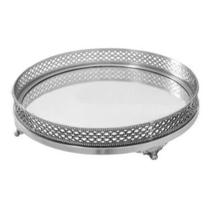 Bandeja Redonda Maior classica Espelhado c Pezinhos Luxo Bandeja Redonda Maior classica Espelhado c Pezinhos Luxo