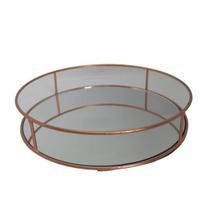 Bandeja Redonda Metal Espelhada Decorativa 22.8Cmx4.5Cm