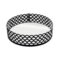 Bandeja Redonda Metal Espelho Preto Fosco 18Cmx5Cm Bandeja Redonda Metal Espelho Preto Fosco 18Cmx5Cm