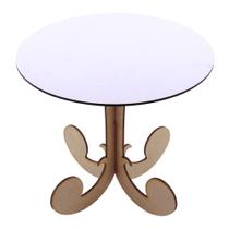 Bandeja Redonda Pedestal Alta Linha Premium - Mdf Branco Bandeja Redonda Pedestal Alta Linha Premium - Mdf Branco