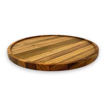Bandeja Redonda Prato Raso 26cm Madeira Teca Monte Novo Bandeja Redonda Prato Raso 26cm Madeira Teca Monte Novo