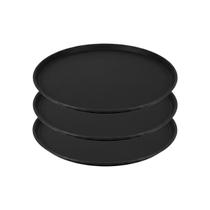 Bandeja Redonda Servir Antiderrapante 40cm Garçom Bar 3un