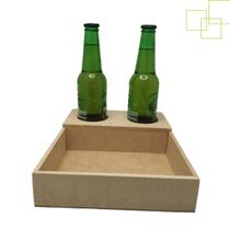 Bandeja Resistente Prática Funcional MDF para Cervejas Long Neck e Petiscos no Sofa 25x20x5